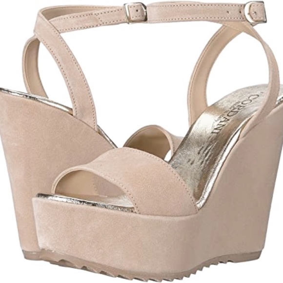 Cordani Made in ITALY Ophelia Nude Beige Suede Wedge Platform Sandals 39 - Picture 3 of 13